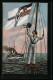 AK Frau Auf Einem Segelschiff Im Ausguck, Reichsflagge Und Kriegsschiff, Frau Im Kriegseinsatz  - Guerre 1914-18