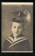 Foto-AK Junge In Marineuniform Mit Haube, Kinder Kriegspropaganda  - Guerre 1914-18