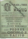 FA / PROGRAMME Affichette PLAZA De TOROS De MADRID 1954 CORRIDA  PEDRES CHICUELO II RAYITO - Programma's