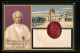 Lithographie Rom, Vatikanstadt, Sr. Heiligkeit Papst Leo XIII., Petersdom Am Petersplatz  - Papi