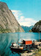 73625342 Trollfjord Bootsanleger Fjord Fischkutter Berge Trollfjord - Norway