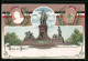 Lithographie Berlin, Das Bismarck-Denkmal, Portrait Und Wappen, Eichen- Und Lorbeer-Laub  - Tiergarten