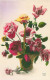 Fleurs Roses Dans Un Vase    Q 2585 - Bloemen