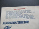 USA 1959 Alaska Dog Team Post Mit Unterschrift / Signatures Of Postmasters Stempel Alaska Savoonga Und Gambell - Arktis Expeditionen