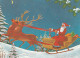 Santa Claus Deer Sled Christmas Gifts Delivery Old Postcard 1963 - Santa Claus