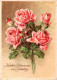 H1814 - Glückwunschkarte Blumen Rosen - EAS Schwertfeger DDR - Blumen
