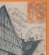 DAGUIN  Recto Et Verso  De DREUX  Sur CPA  " Vieilles Maisons  " Année 1939 Avec PAIX 80c Orange Pour 27 BEAUPUITS - Mechanical Postmarks (Other)