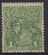 AUSTRALIA 1926 - 30 1d SAGE - GREEN  KGV (DIE I) STAMP "OS" PERF.13.1/2X12.1/2 SMW SG.O98 VFU - Used Stamps