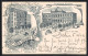 Lithographie Berlin-Kreuzberg, Potsdamer Bahnhof, Hotel Leipziger Hof, Königgrätzerstrasse 127  - Kreuzberg