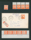 Baudouin à Lunettes - Page De Collection : N°1074** : N° De Planche De 1 à 4, Coin Daté (1970/72 X4) + Lettre - 1953-1972 Bril