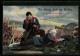 AK Die Sonne Sank Im Westen, Soldat Bei Seinem Schwer Verwundeten Kamerad, Rotes Kreuz  - Croix-Rouge
