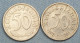 3 Reich • Lot 2x • 50 Pfennig • 1940 D + 1940 F •  Reichspfennig • Deutsches Reich / Germany / Allemagne •  [24-703] - 50 Reichspfennig