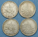 France • Lot 4x • 1 Franc Semeuse — 1902 — 1904 — 1905 — 1907 • [24-705] - 1 Franc