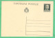LUOGOTENENZA 1944 CARTOLINA POSTALE IMPERIALE VEIII 60 C Verde Su Avorio (FILAGRANO C113) NUOVA - Other & Unclassified