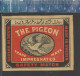 THE PIGEON  IMPREGNATED  SAFETY MATCH (PIGEONS - TAUBEN - DUIVEN PALOMA ) OLD  EXPORT MATCHBOX LABEL MADE IN SWEDEN - Zündholzschachteletiketten