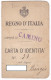 CARTA D'IDENTITA'  - REGNO D'ITALIA - COMUNE DI CAMINO (ALESSANDRIA) -  ORIGINALE 1927 - Non Classés