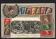 Präge-AK München, Restaurant Platzl, Innenansicht, Briefmarken Von Bayern, Wappen, Passepartout  - Postzegels (afbeeldingen)