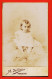 09825 / ⭐ Photo CDV 49-ANGERS 1890s ◉ Bébé Fillette Assise Fourrure ◉ Photographie H. THILLIER 22 Boulevard De SAUMUR - Anonieme Personen