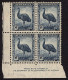 AUSTRALIA 1942 KGVI 5½d Block Of 4, Slate-Blue SG208 MNH With Bottom & Side Gutters - Oblitérés