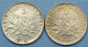 France • Lot 2x • 2 Francs Semeuse — 1918 — 1919  • [24-713] - 2 Francs