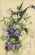 Illustrateur Bouquet De Fleurs Violettes Muguet Et Autres Pionnière RV - Bloemen