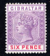 Gibraltar 13, Ungebr. 6d Violett Mit Originalgummi U. Falzresten - Gibilterra