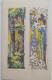 Delcampe - Lot 5 Dessins Gouache Projets De Décors De Theatre Arbres Rochers  De Mack Strasbourg - Drawings