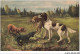 AV-BFP2-0712 - ANIMAUX - Chien - Teckels Et Autre Chien Tenant Un Lièvre - Chasse DACHSHUND DACKEL - Dogs