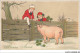 AS#BFP1-0074 - Animaux - Cochon - Bonne Année - Enfants  - Cochons