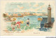 AV-BFP2-0492 - FANTAISIE - Carte à Système Hold To Light - Biarritz - Biscuit Lefevre-Utile - A Systèmes