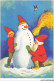 AV-BFP2-0487 - FETE - Père Noël Près D'in Bonhomme De Neige - Andere & Zonder Classificatie