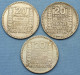 France • Lot 3x • 20 Francs Turin — 1929 — 1933 — 1938  • [24-714] - 20 Francs