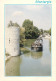 Navigation Sailing Vessels & Boats Themed Postcard Montargis Barges Citadel Tower - Zeilboten