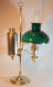 Lampe De Bureau D'étude à Huile - Plank  - Type Quinquet - Opaline Verte - XIX Ième Ref BX24LP001 - Lantaarns & Kroonluchters