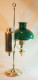 Delcampe - Lampe De Bureau D'étude à Huile - Plank  - Type Quinquet - Opaline Verte - XIX Ième Ref BX24LP001 - Lámparas Y Arañas
