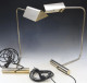 Delcampe - Lampe De Table De Bureau Liseuse En Acier Chromé Designer Roger Nathan - Années 70 Ref BX24LIA001 - Luminaires & Lustres