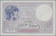 Delcampe - France: Banque De France, Set With 6 Banknotes, Series 1917-1933, With 3x 5 Fran - 1955-1959 Overprinted With ''Nouveaux Francs''