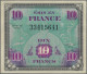 Delcampe - France: Allied Military Currency, Series 1944, Lot With 7 Banknotes, With 2, 5, - 1955-1959 Sovraccarichi In Nuovi Franchi