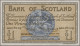 Scotland: Bank Of Scotland, Nice Lot With 5 Banknotes, Series 1945-1956, With 1 - Altri & Non Classificati