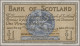 Scotland: Bank Of Scotland, Nice Lot With 5 Banknotes, Series 1945-1956, With 1 - Andere & Zonder Classificatie