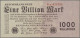 Deutschland - Deutsches Reich Bis 1945: Lot Mit 4 Banknoten 1 Billion Mark 1923, - Other & Unclassified