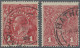 Australia: 1914-20, KGV 1d. Red, Second Wmk, Perf 14½x14, Variety "RUSTED CLICHÉ - Gebruikt