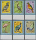 Burundi: 1979: Birds, 6 Imperforate Values With Blue-green Metal-coloured Frame. - Unused Stamps
