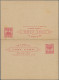 Samoa - Postal Stationery: 1896/1898, J.Davis, Double Card 1d.+1d. Carmine On Br - Samoa