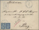 Bulgaria: 1882, Lion 25st. Blue/light Blue, Two Copies On Registered Cover From - Cartas & Documentos