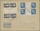 Bulgaria: 1946, 4. And 6. Leva Airmail Stamps, Each In A Block Of Four Gutter Pa - Storia Postale