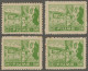 Fiume: 1919, 50 C Yellowish Green, "allegory", Group Of Four Mint Never Hinged V - Fiume