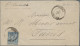 French Post Offices In The Levant: 1884, Sage 15c. Blue On Cover From "TRIPOLI B - Other & Unclassified