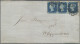 Great Britain: 1842, 2d. Blue, Horizontal Strip Of Three Lettered "I-E"-"I-G", B - Covers & Documents