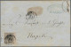 Italian States - Papal State: 1852, Four Covers From The First Issue: A) 5 Baj R - Kirchenstaaten